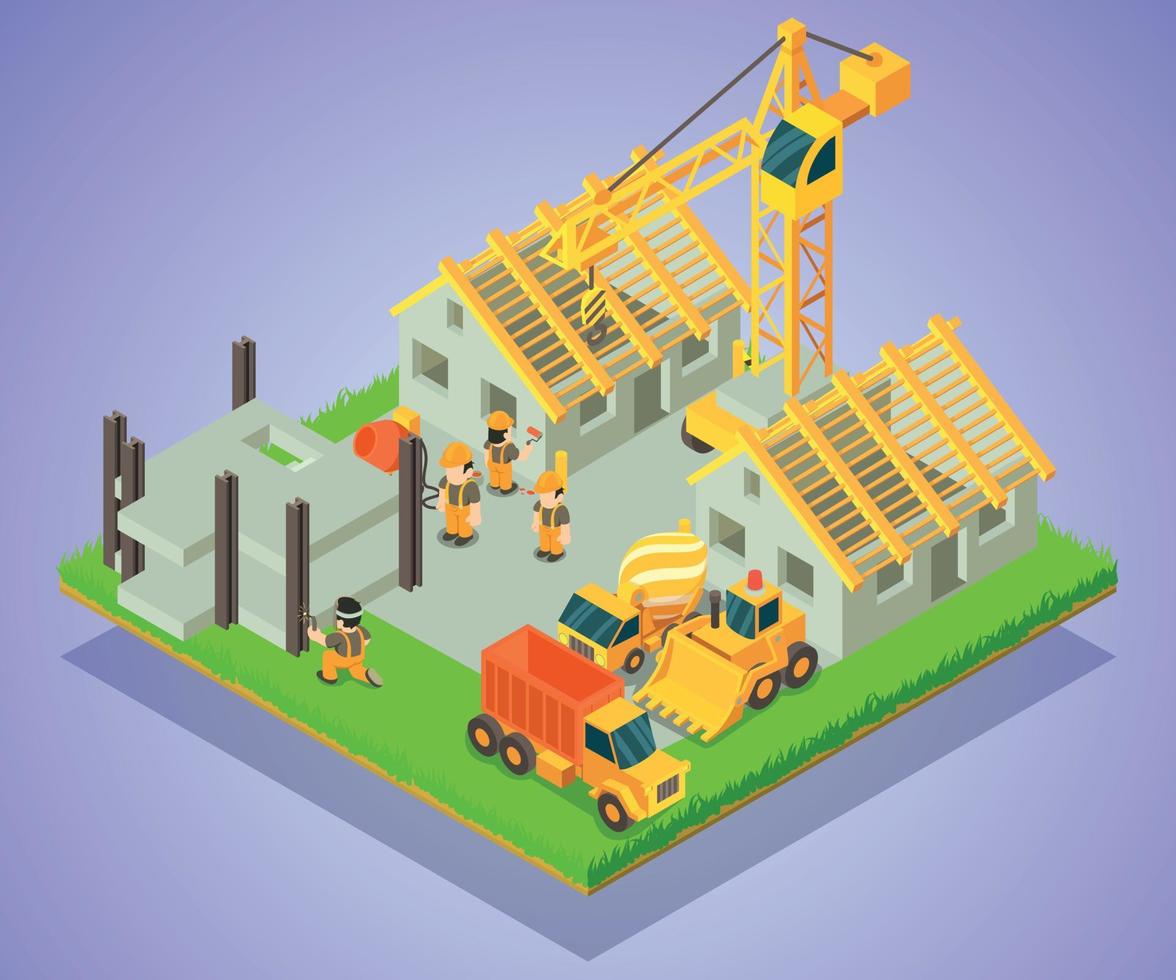 Township concept banner, isometric style vector