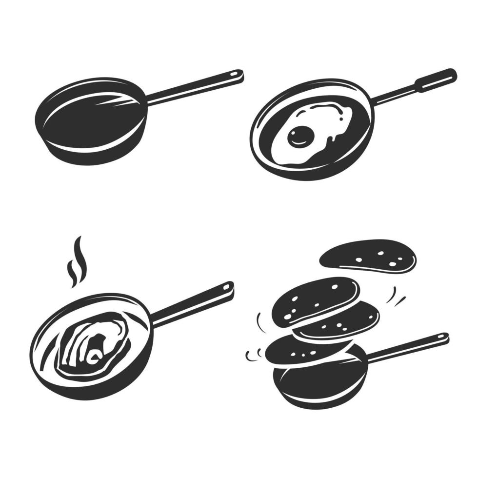 Griddle icon set, simple style vector