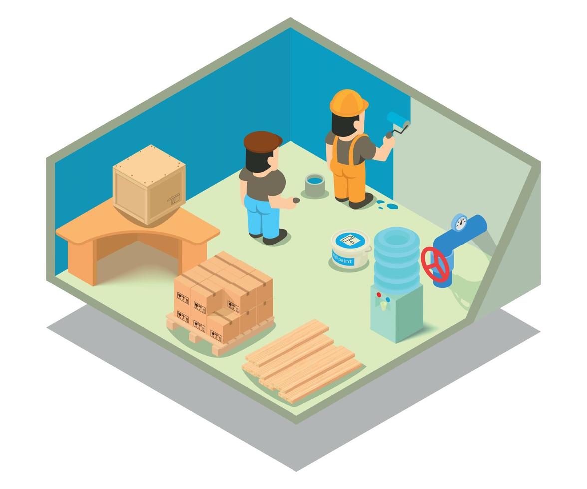 Utility room concept banner, isometric style vector