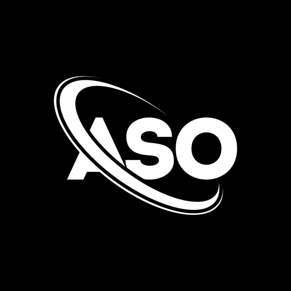 ASO logo. ASO letter. ASO letter logo design. Initials ASO logo linked with circle and uppercase monogram logo. ASO typography for technology, business and real estate brand. vector