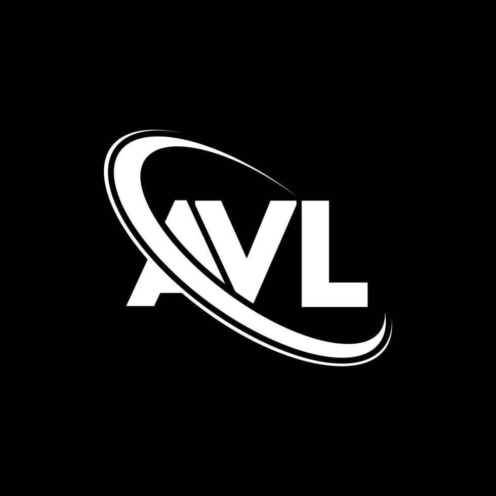 logotipo de AVL. letra av. diseño del logotipo de la letra avl. logotipo de iniciales avl vinculado con círculo y logotipo de monograma en mayúsculas. tipografía avl para tecnología, negocios y marca inmobiliaria. vector