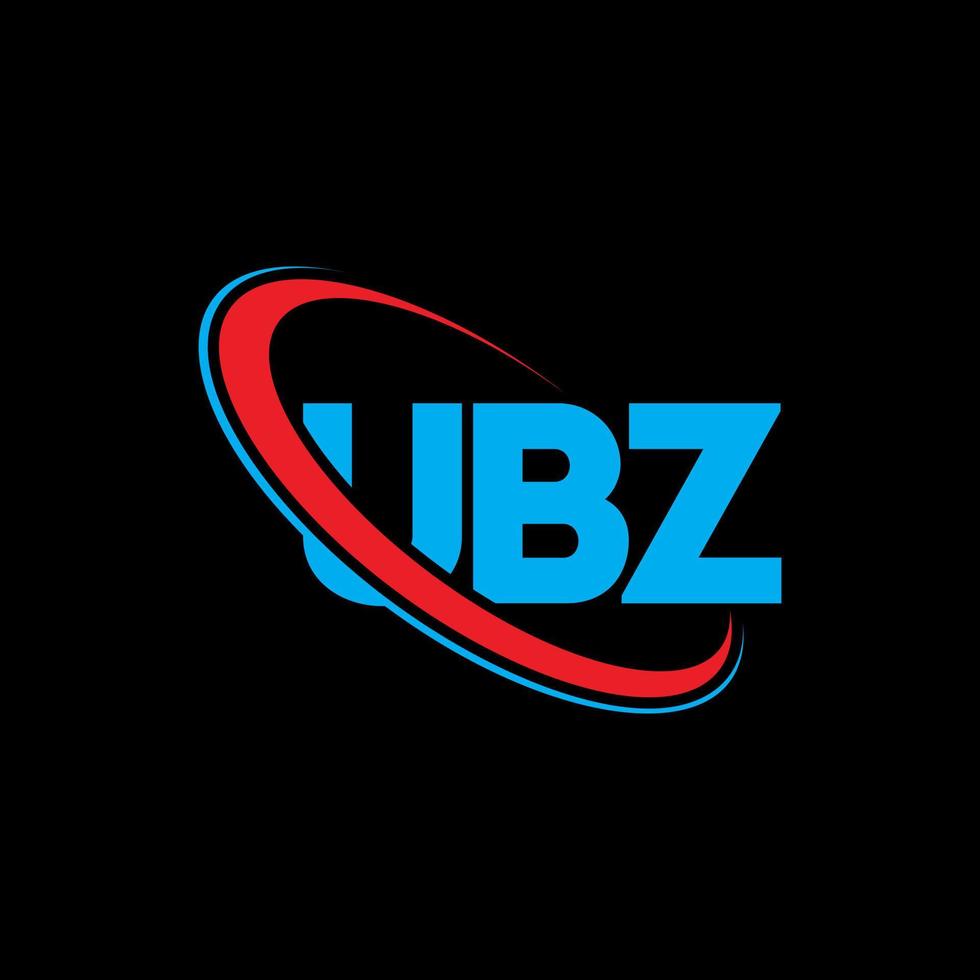 logotipo de ubz. letra ubz. diseño del logotipo de la letra ubz. logotipo de las iniciales ubz vinculado con un círculo y un logotipo de monograma en mayúsculas. tipografía ubz para tecnología, negocios y marca inmobiliaria. vector