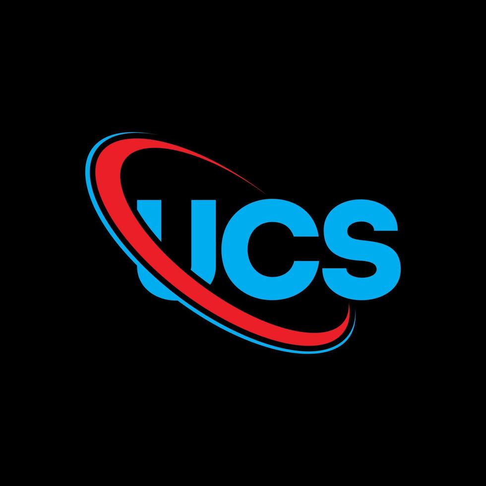 logotipo de ucs. letra ucs. diseño del logotipo de la letra ucs. logotipo de las iniciales ucs vinculado con el círculo y el logotipo del monograma en mayúsculas. tipografía ucs para tecnología, negocios y marca inmobiliaria. vector