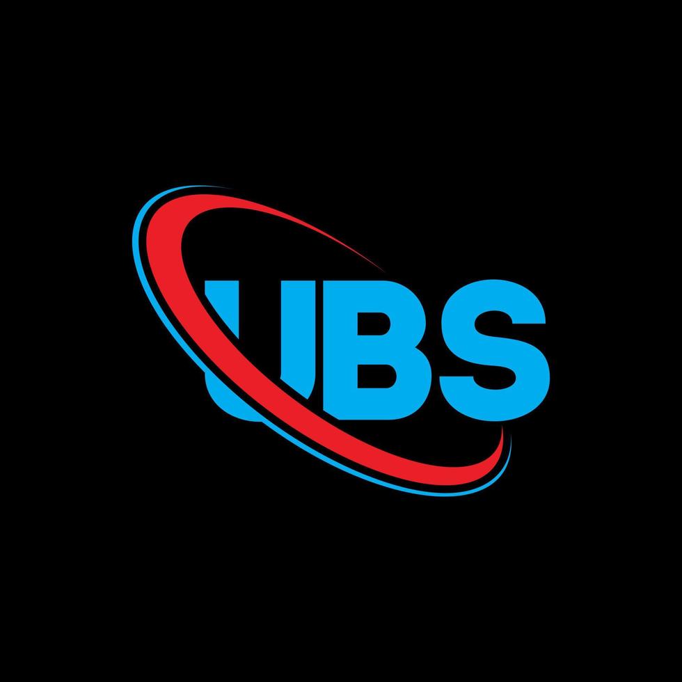 logotipo de ubs. carta de ubs. diseño del logotipo de la letra ubs. logotipo de ubs iniciales vinculado con círculo y logotipo de monograma en mayúsculas. tipografía ubs para tecnología, negocios y marca inmobiliaria. vector