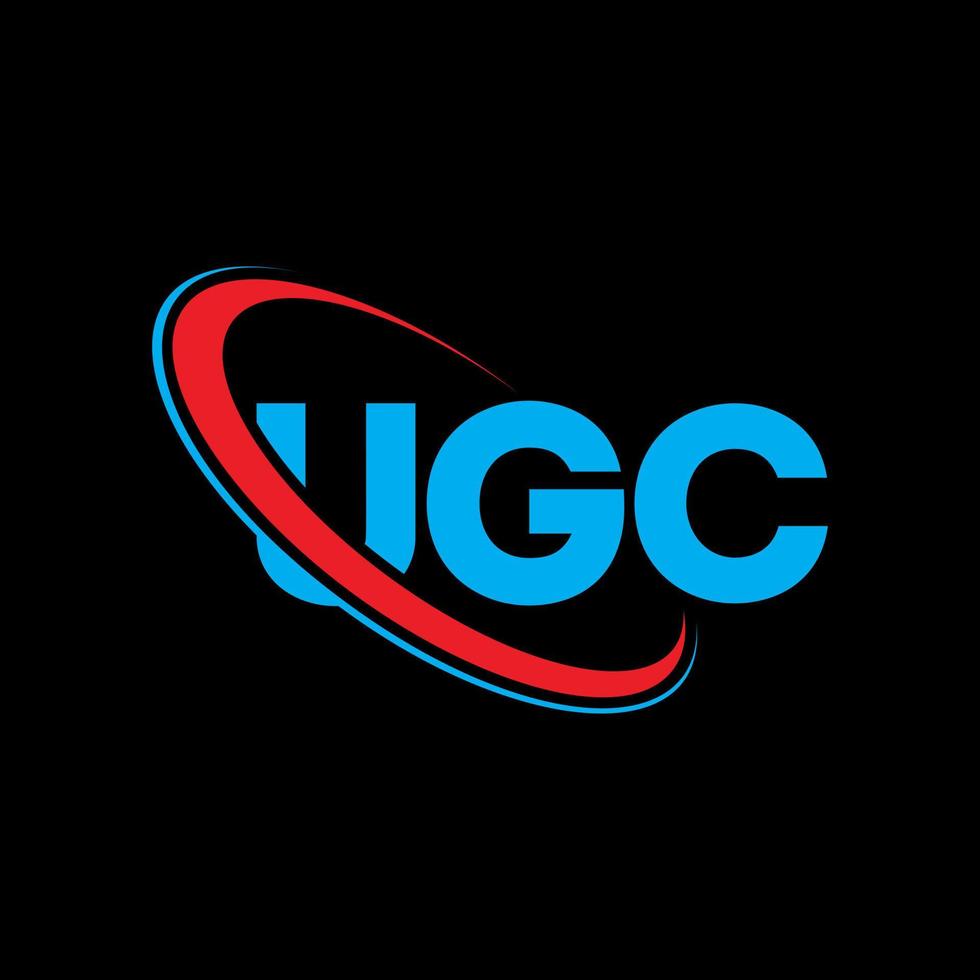 UGC logo. UGC letter. UGC letter logo design. Initials UGC logo linked with circle and uppercase monogram logo. UGC typography for technology, business and real estate brand. vector