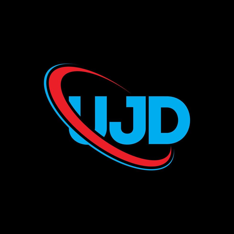 logotipo de ujd. carta ujd. diseño del logotipo de la letra ujd. logotipo de las iniciales ujd vinculado con un círculo y un logotipo de monograma en mayúsculas. tipografía ujd para tecnología, negocios y marca inmobiliaria. vector