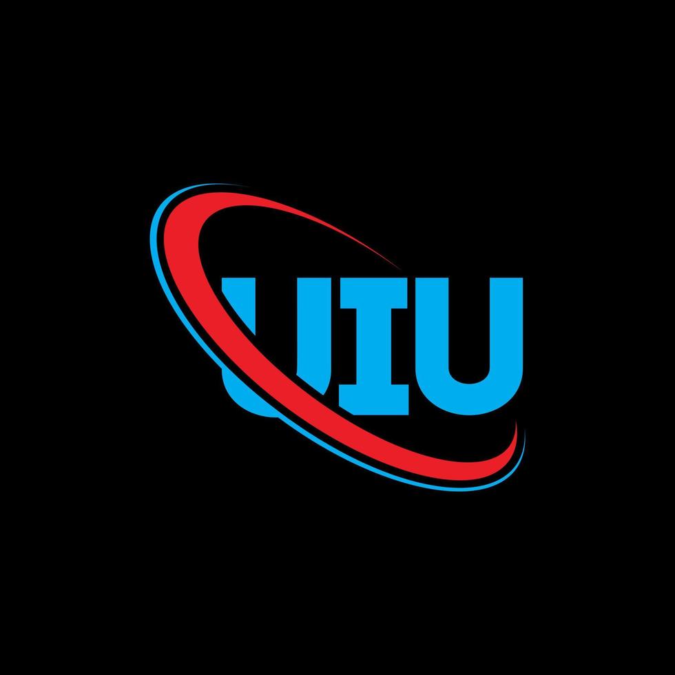 logotipo de ui. carta ui. diseño del logotipo de la letra uiu. logotipo de las iniciales uiu vinculado con un círculo y un logotipo de monograma en mayúsculas. tipografía uiu para tecnología, negocios y marca inmobiliaria. vector