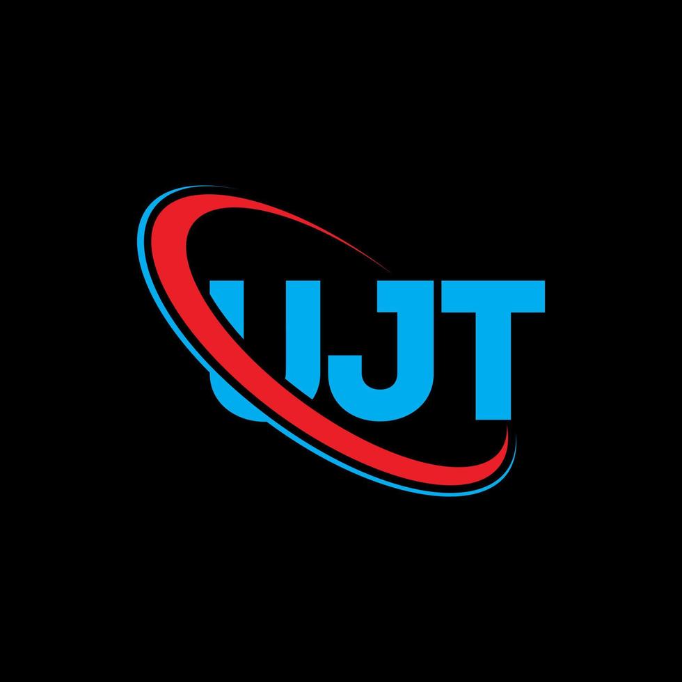 logotipo de ujt. carta ujt. diseño del logotipo de la letra ujt. logotipo de las iniciales ujt vinculado con el círculo y el logotipo del monograma en mayúsculas. tipografía ujt para tecnología, negocios y marca inmobiliaria. vector