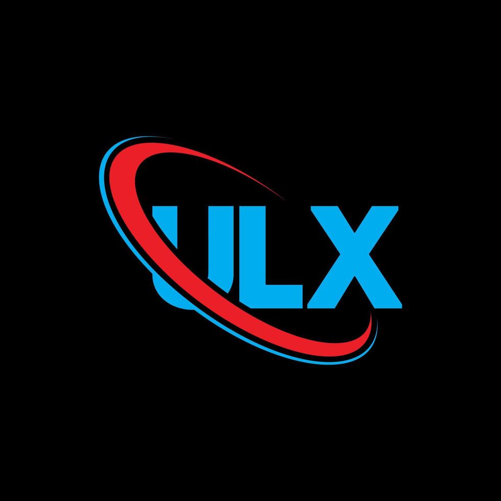 ULX logo. ULX letter. ULX letter logo design. Initials ULX logo linked with circle and uppercase monogram logo. ULX typography for technology, business and real estate brand. vector