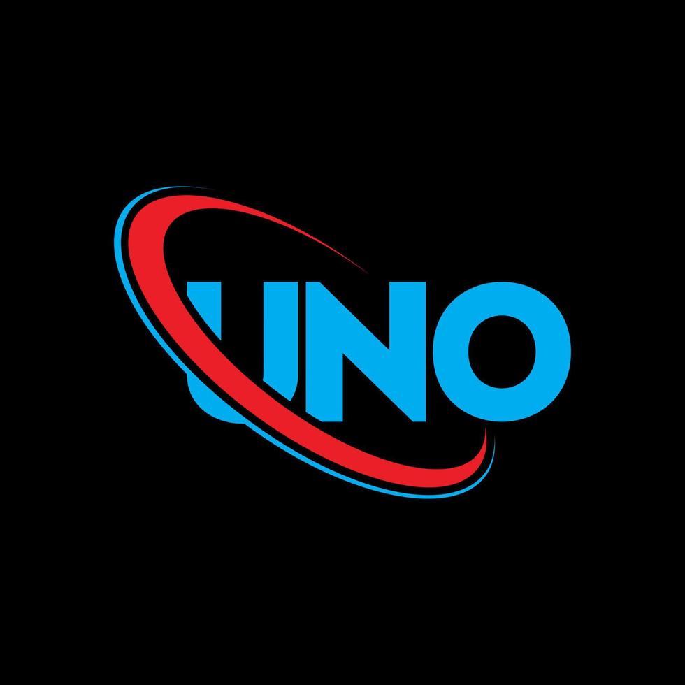 UNO logo. UNO letter. UNO letter logo design. Initials UNO logo linked with circle and uppercase monogram logo. UNO typography for technology, business and real estate brand. vector