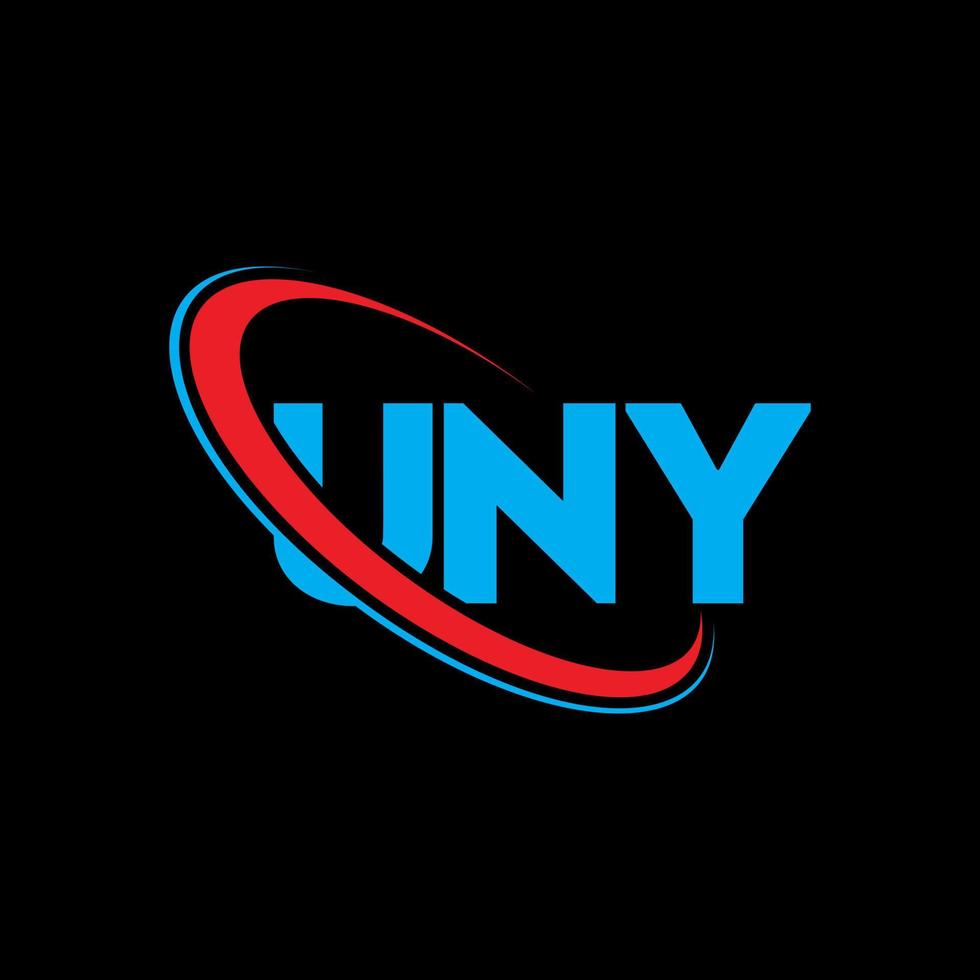 UNY logo. UNY letter. UNY letter logo design. Initials UNY logo linked with circle and uppercase monogram logo. UNY typography for technology, business and real estate brand. vector