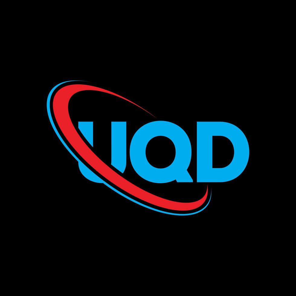 UQD logo. UQD letter. UQD letter logo design. Initials UQD logo linked with circle and uppercase monogram logo. UQD typography for technology, business and real estate brand. vector