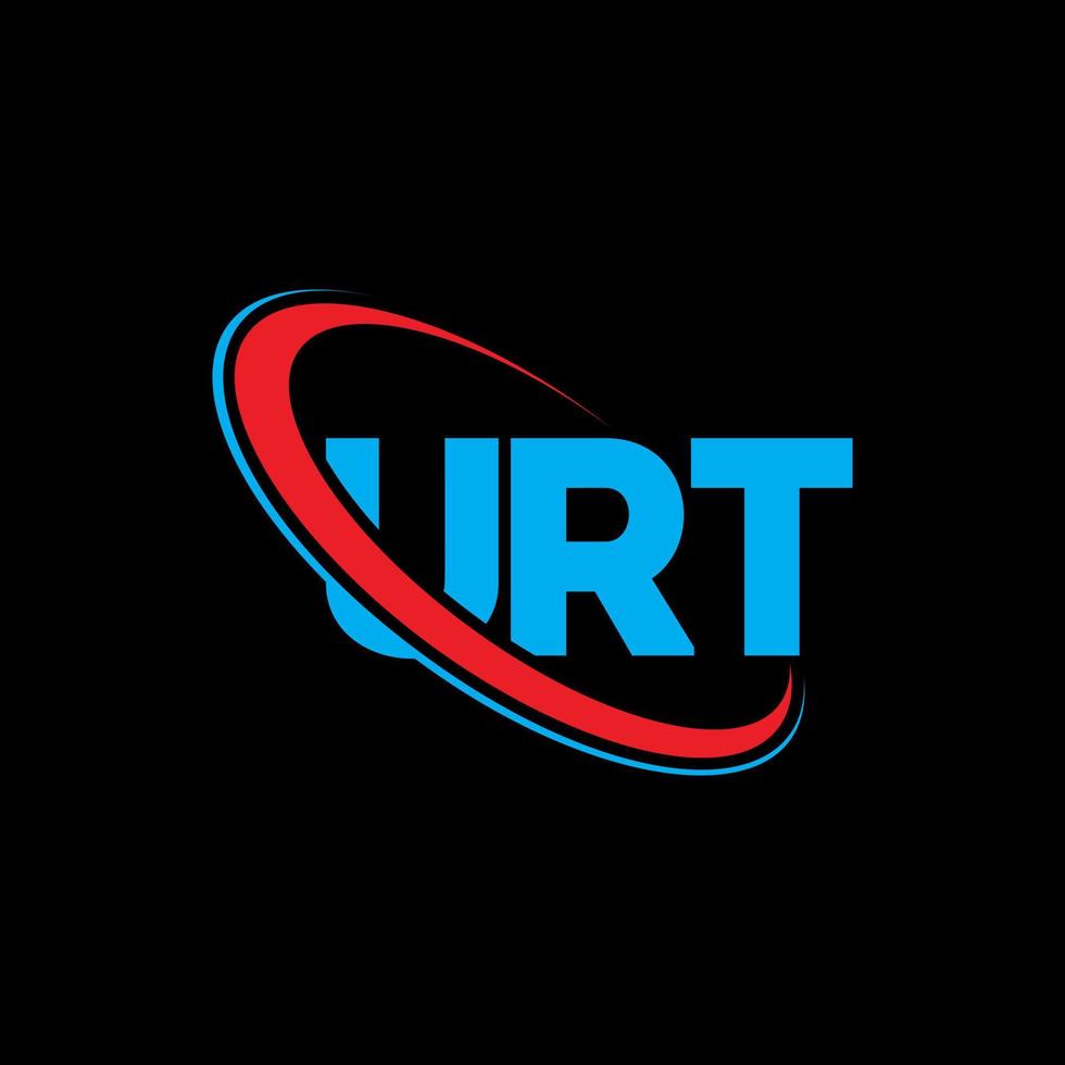 URT logo. URT letter. URT letter logo design. Initials URT logo linked with circle and uppercase monogram logo. URT typography for technology, business and real estate brand. vector