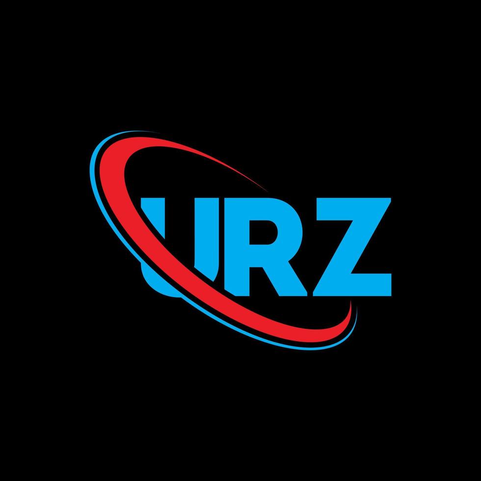 URZ logo. URZ letter. URZ letter logo design. Initials URZ logo linked with circle and uppercase monogram logo. URZ typography for technology, business and real estate brand. vector