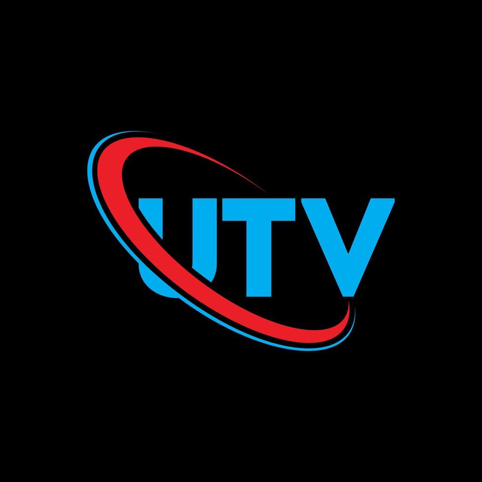 UTV logo. UTV letter. UTV letter logo design. Initials UTV logo linked with circle and uppercase monogram logo. UTV typography for technology, business and real estate brand. vector