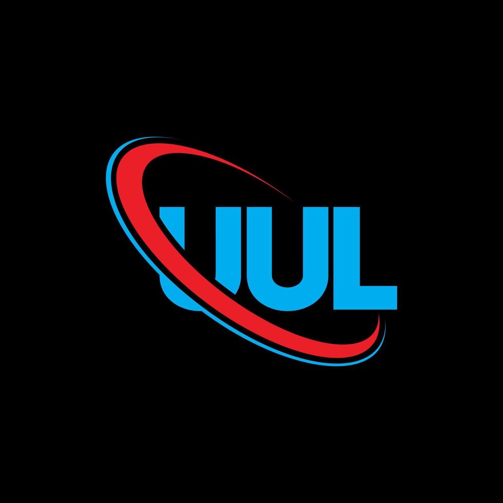 logotipo de uul. uul carta. diseño del logotipo de la letra uul. logotipo de las iniciales uul vinculado con un círculo y un logotipo de monograma en mayúsculas. tipografía uul para tecnología, negocios y marca inmobiliaria. vector