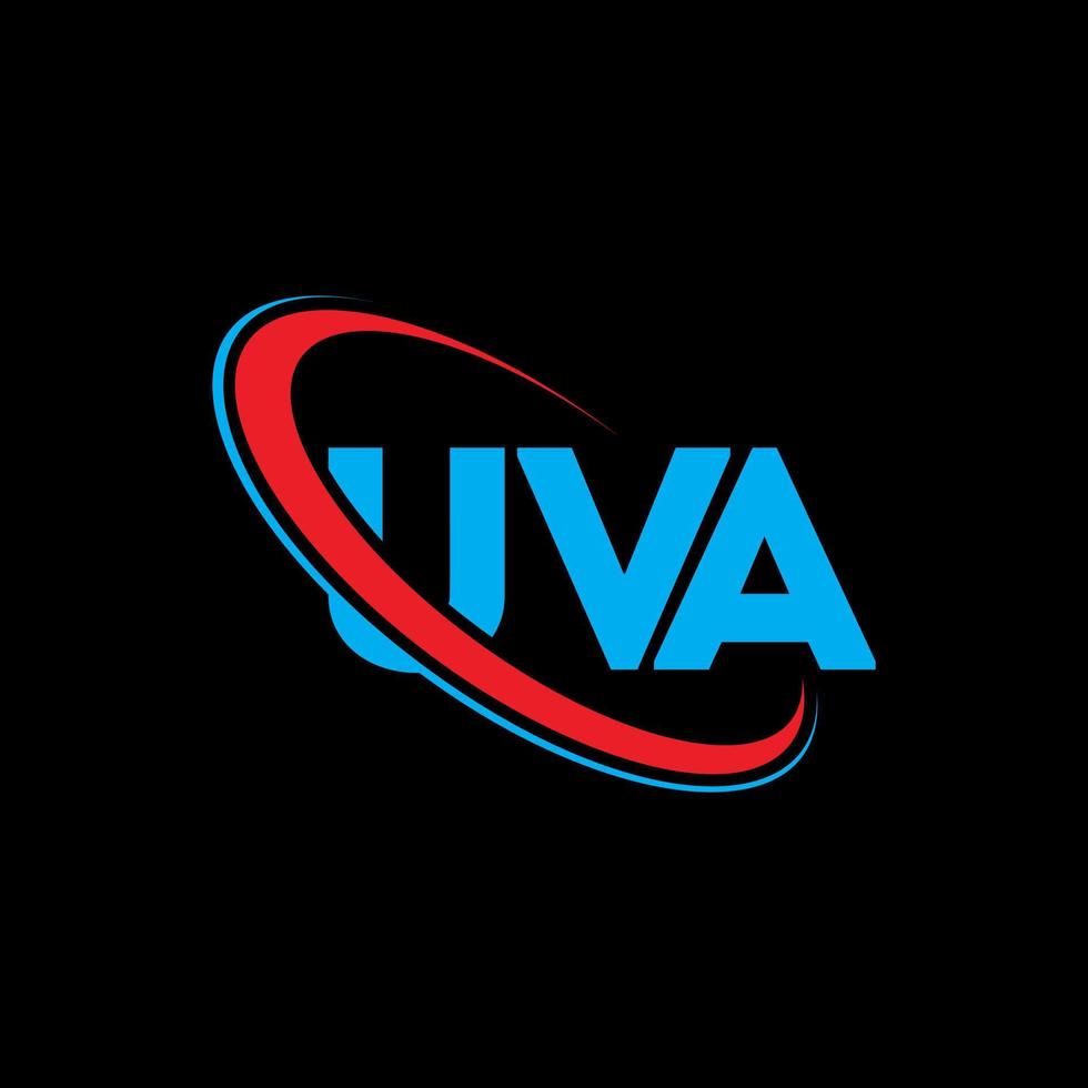UVA logo. UVA letter. UVA letter logo design. Initials UVA logo linked with circle and uppercase monogram logo. UVA typography for technology, business and real estate brand. vector