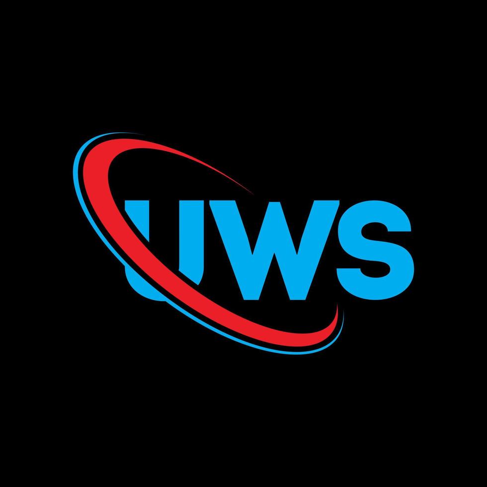 logotipo de uws. carta uws. diseño del logotipo de la letra uws. logotipo de las iniciales uws vinculado con un círculo y un logotipo de monograma en mayúsculas. tipografía uws para tecnología, negocios y marca inmobiliaria. vector