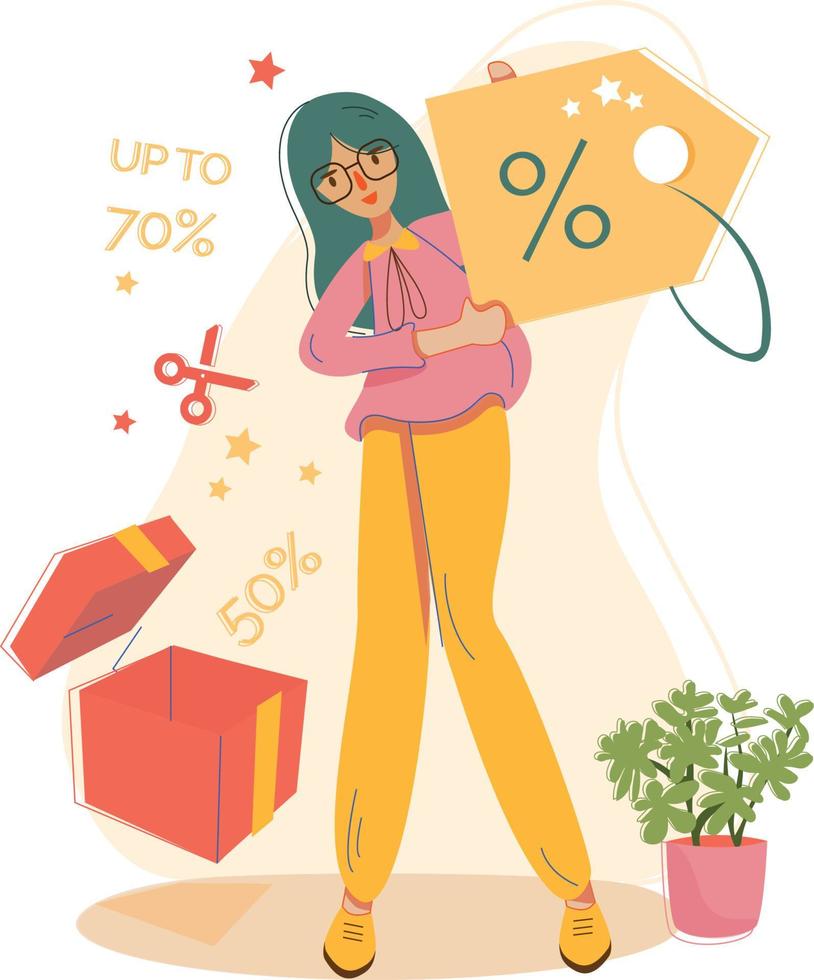 Colorful cute girl discount illustration vector