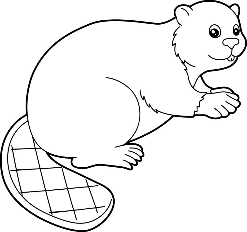 Beacer Animal Coloring Page for kids vector