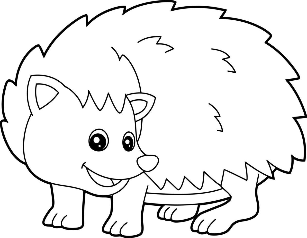 Urchin Animals Coloring Page for Kids vector