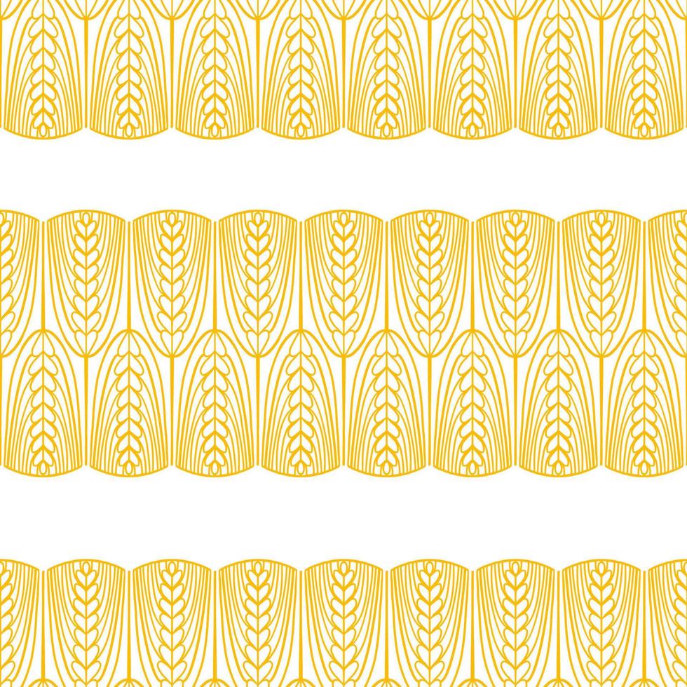 Seamless pattern with the image of wheat spikelets. Vector illustration for the design of bakery packaging, for the production of rye bread flour