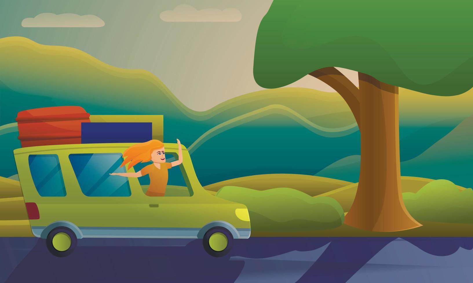 Travel on car icons set, isometric style vector