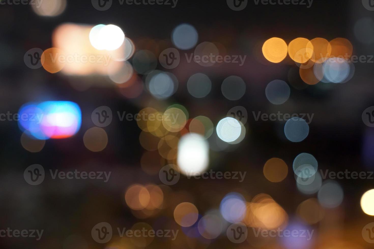 gold, red, white, gray etc., blurry bokeh light in the expressway view Bangkok cityscape for background. photo