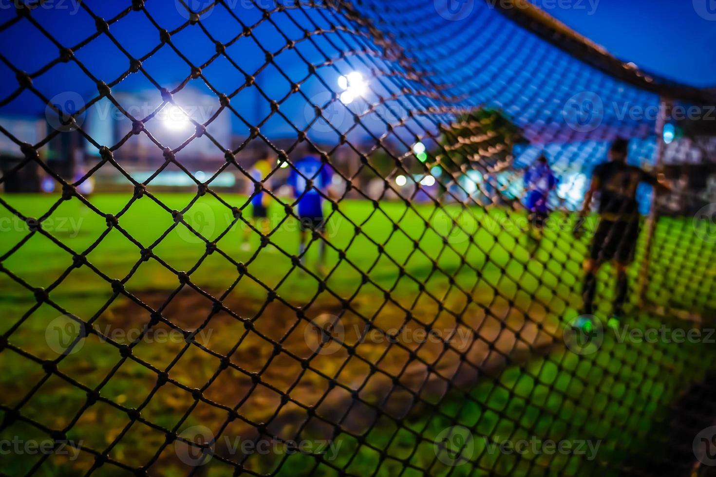 football goal net with blur background photo