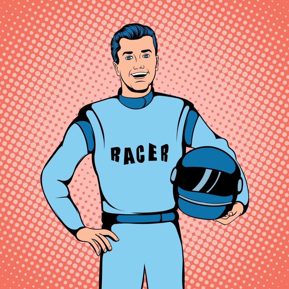 Racer concept, comics style vector