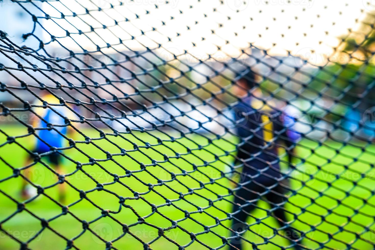 football goal net with blur background photo