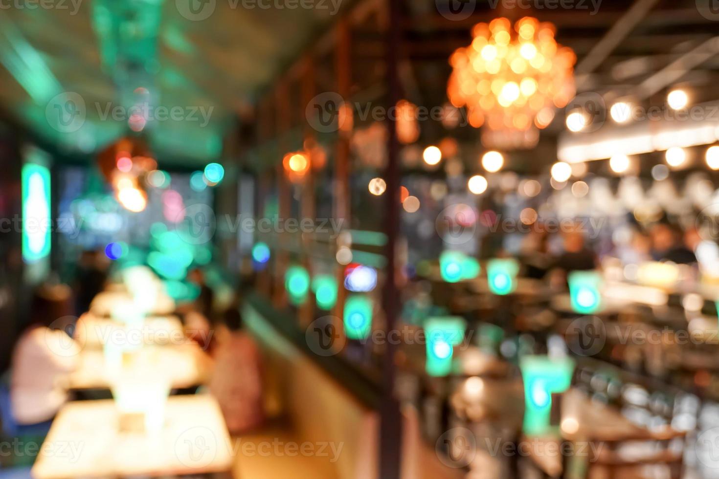 Pub Club Bar blurry and bokeh background image. photo
