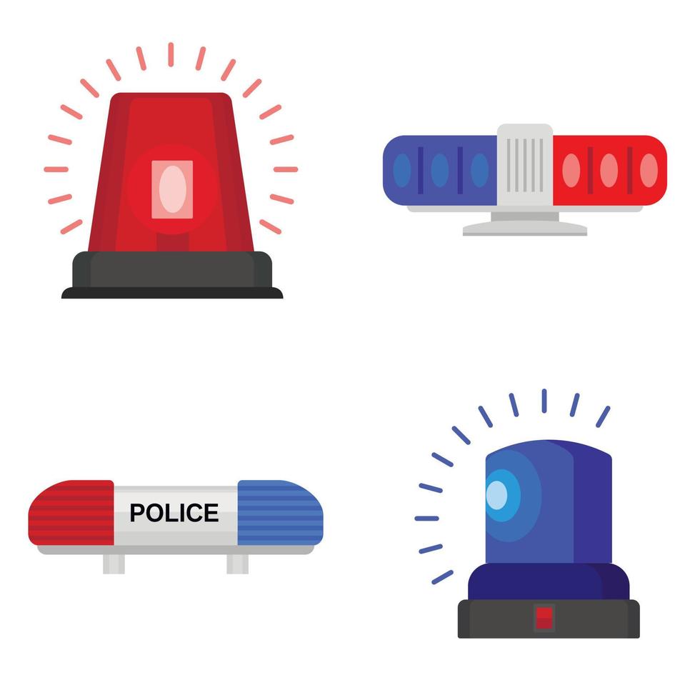 Flasher icon set, flat style vector