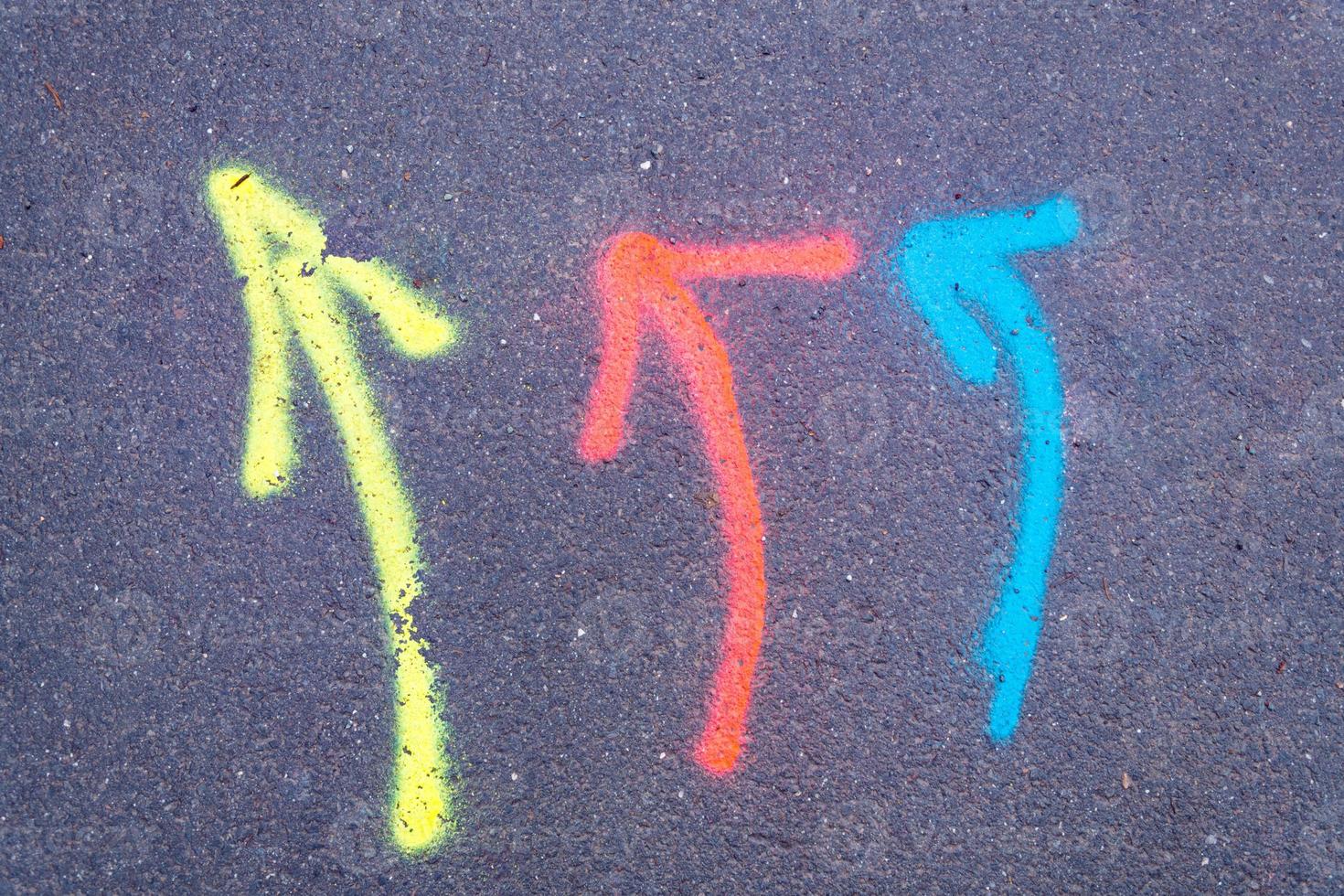 colorful arrows on a street photo