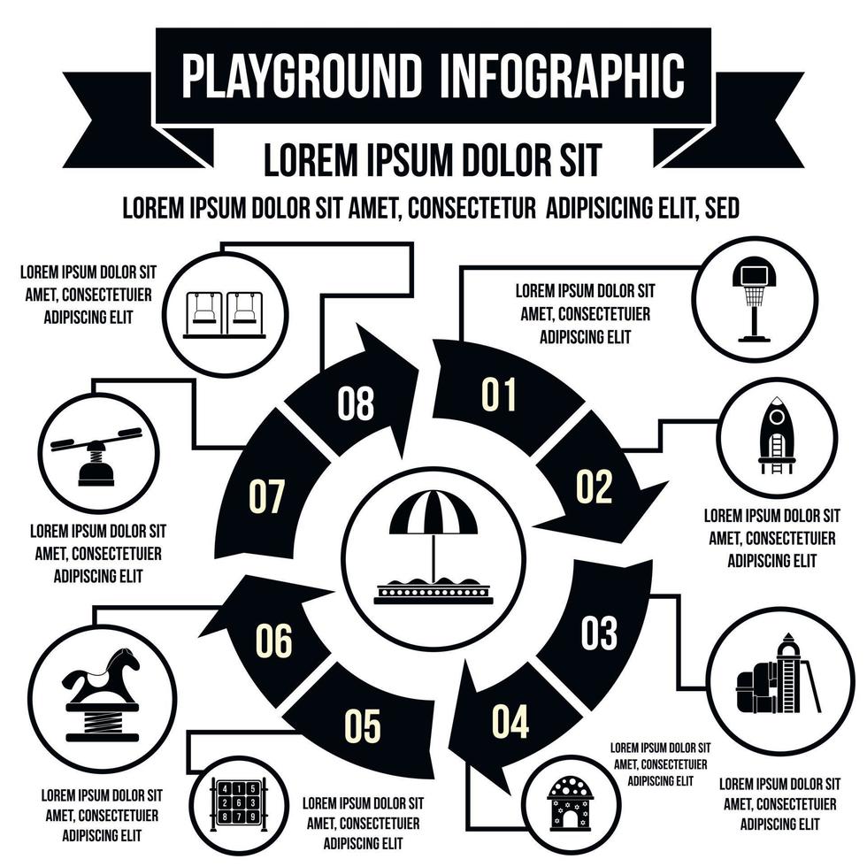 Playground infographic elements, simple style vector