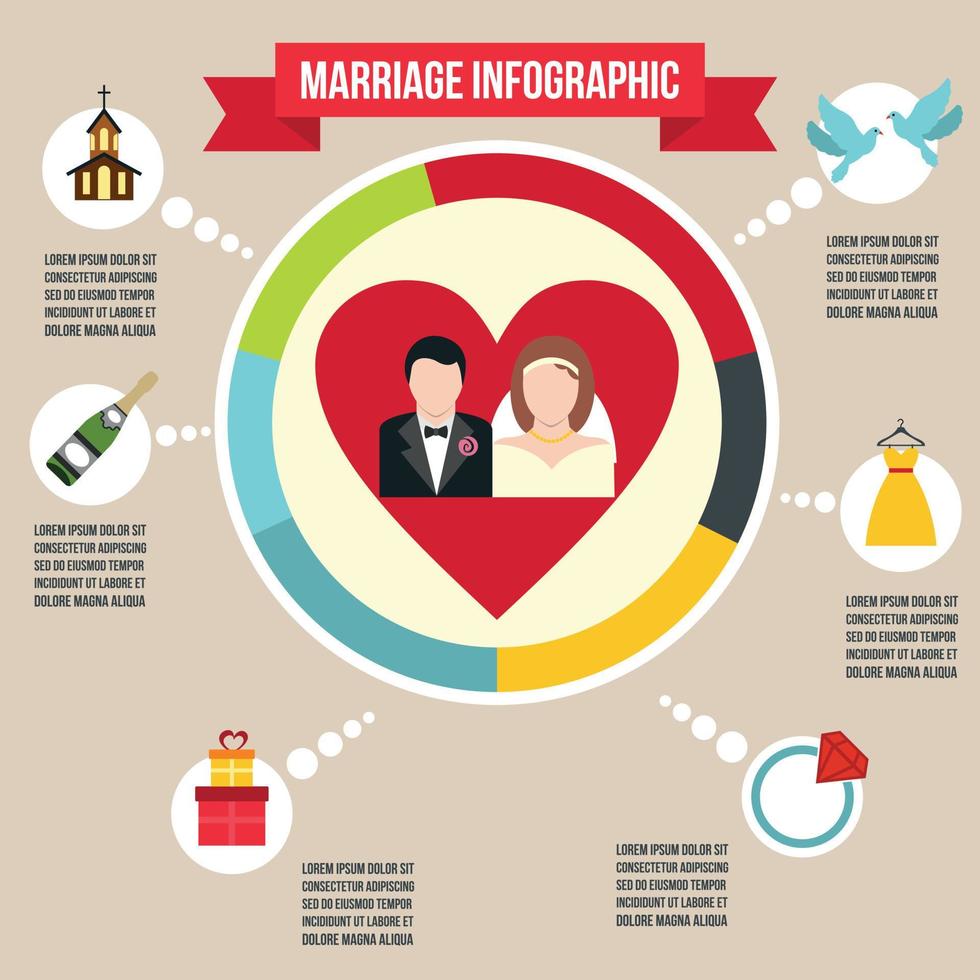 Wedding marriage infographic vector