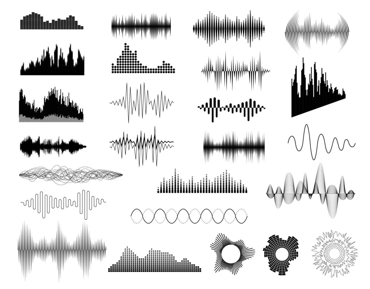 Sound waves set vector