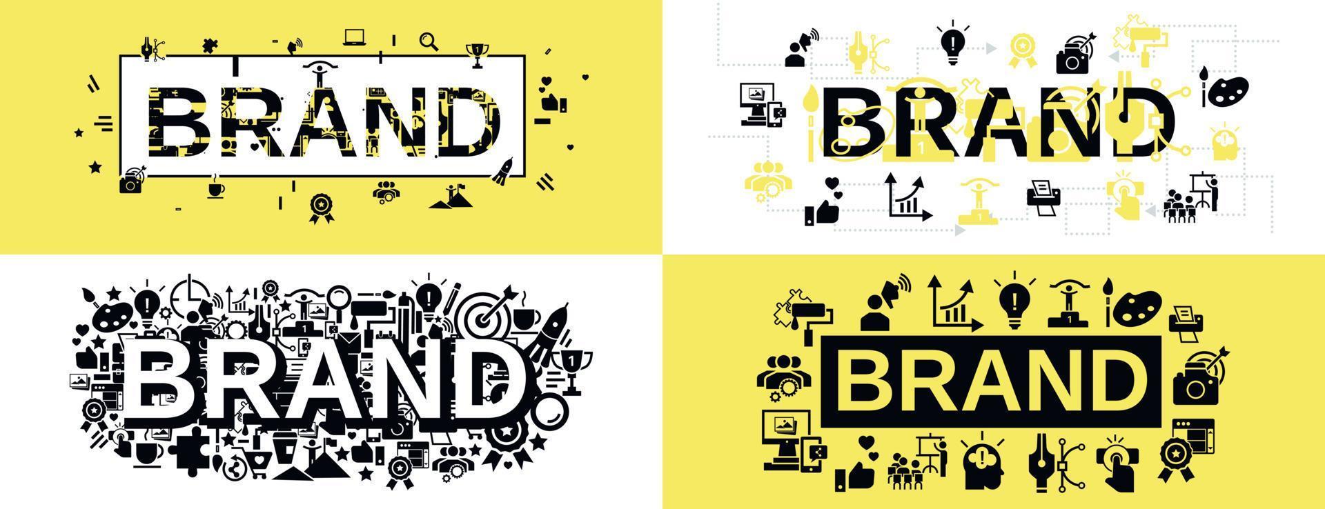 Brand identity banner set, simple style vector