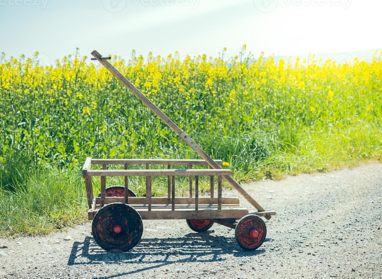 handcart on a dirt road photo