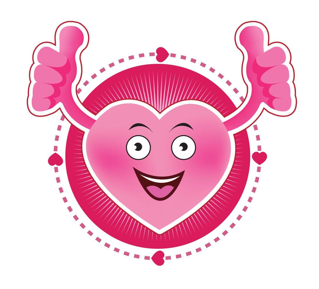 caricatura, sonriente, corazón, icono vector