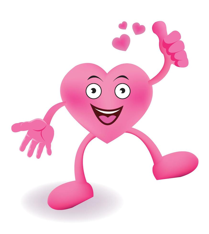 corazón sonriente de dibujos animados vector