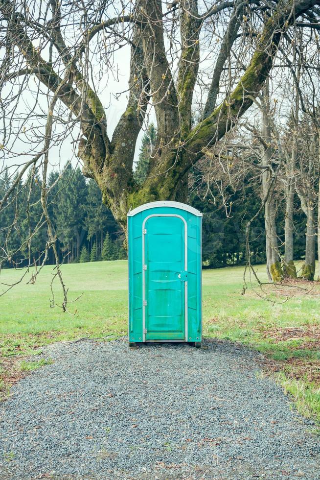 green toilet in the nature photo