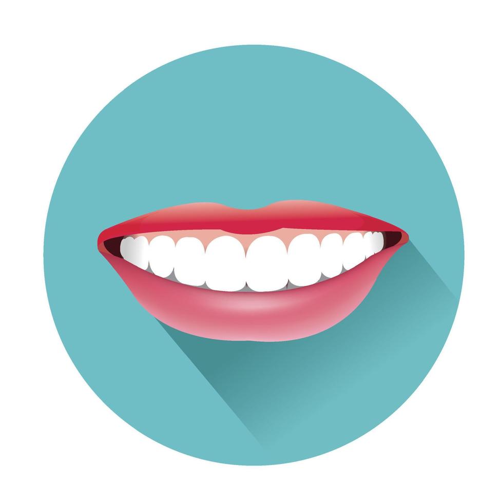 Smile icon with long shadow vector