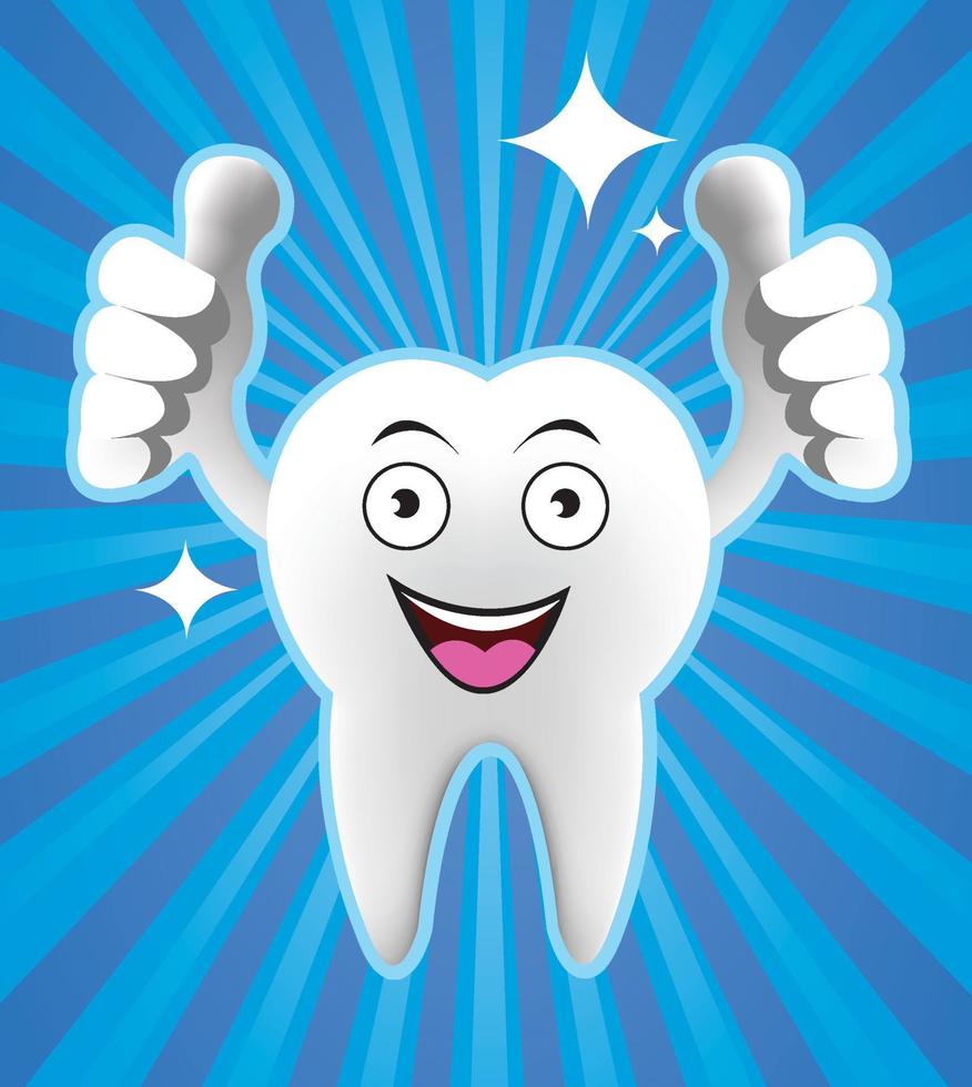 Cartoon Smiling tooth vector