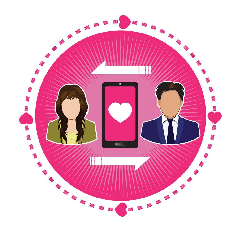 connecting couple of lover icon vector