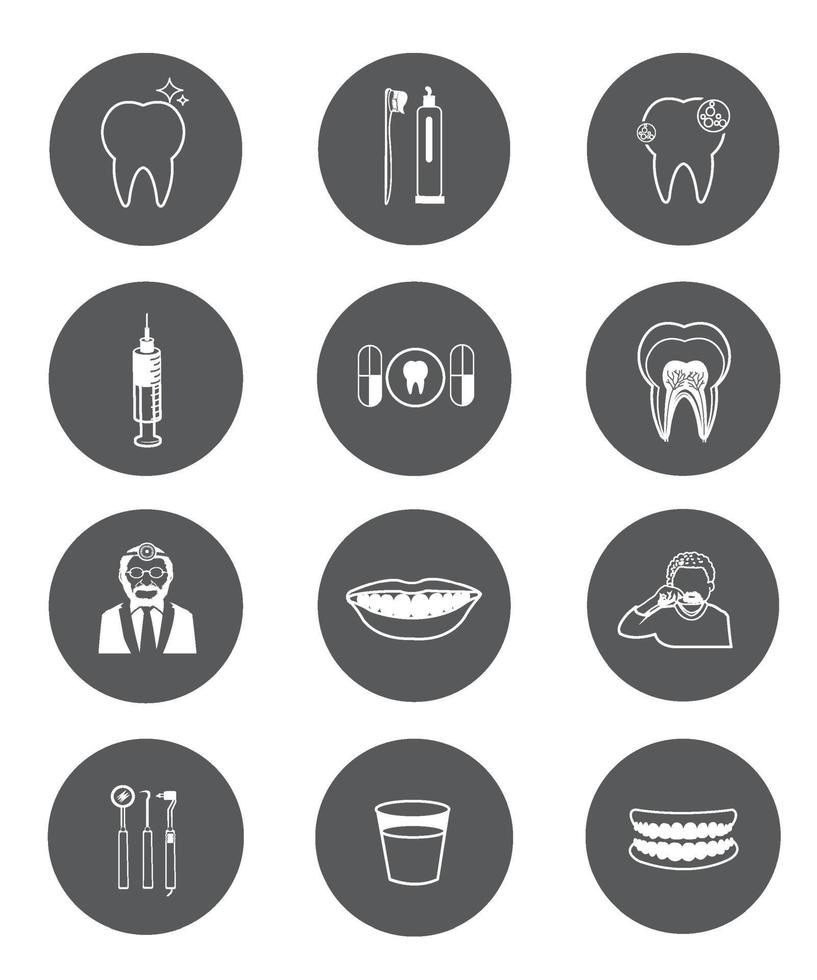 colección de iconos dentales vector