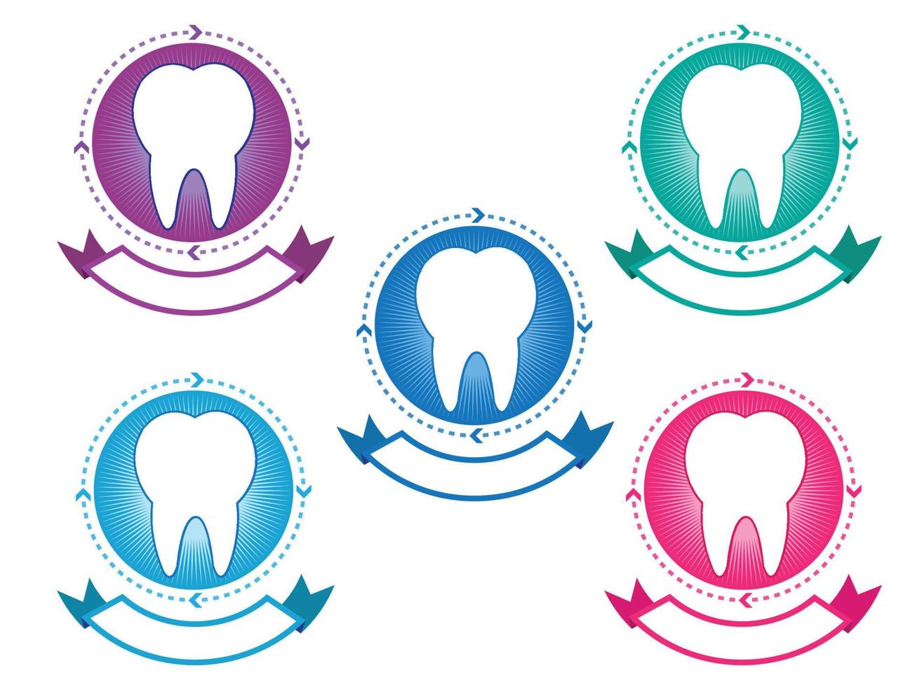 conjunto de pancartas de dientes vector