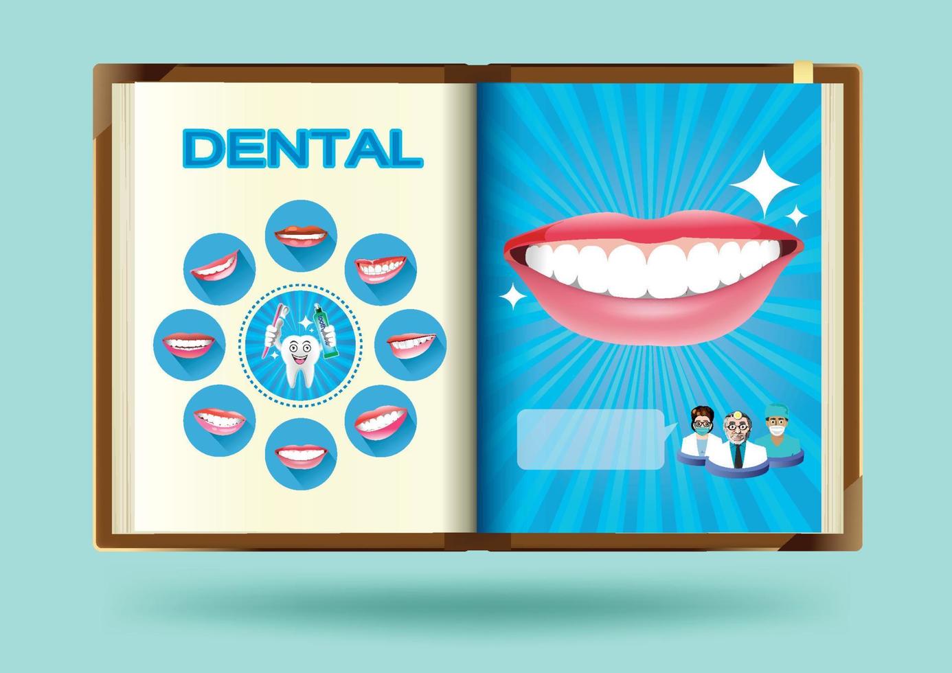 Dental set on notebook page vector illustration