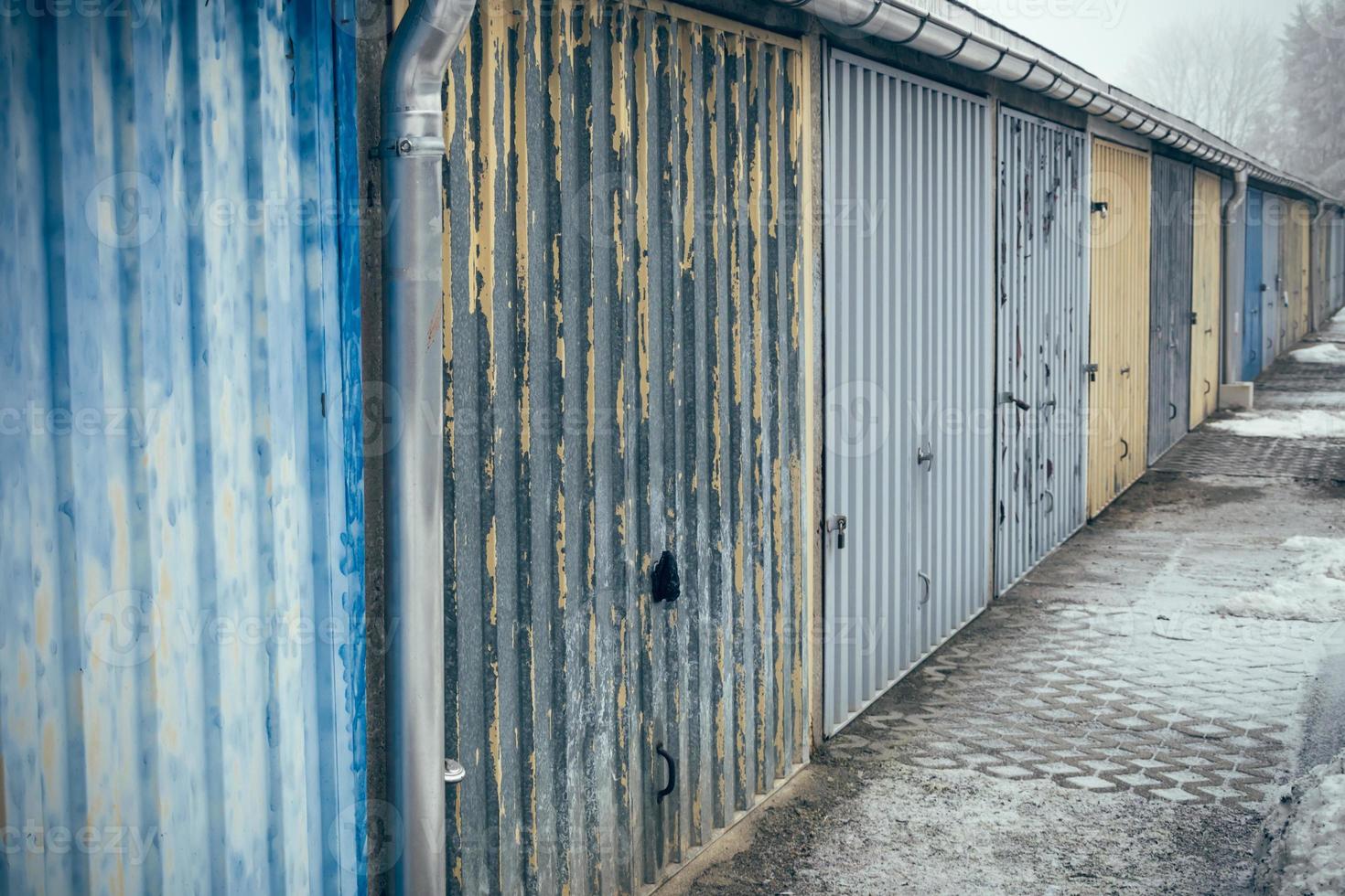 old garages row photo