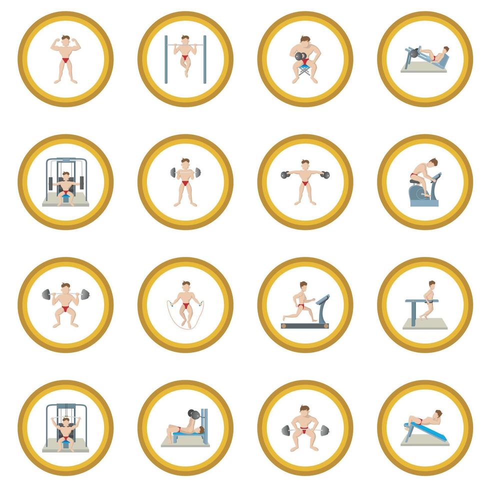 círculo de icono de gimnasio vector